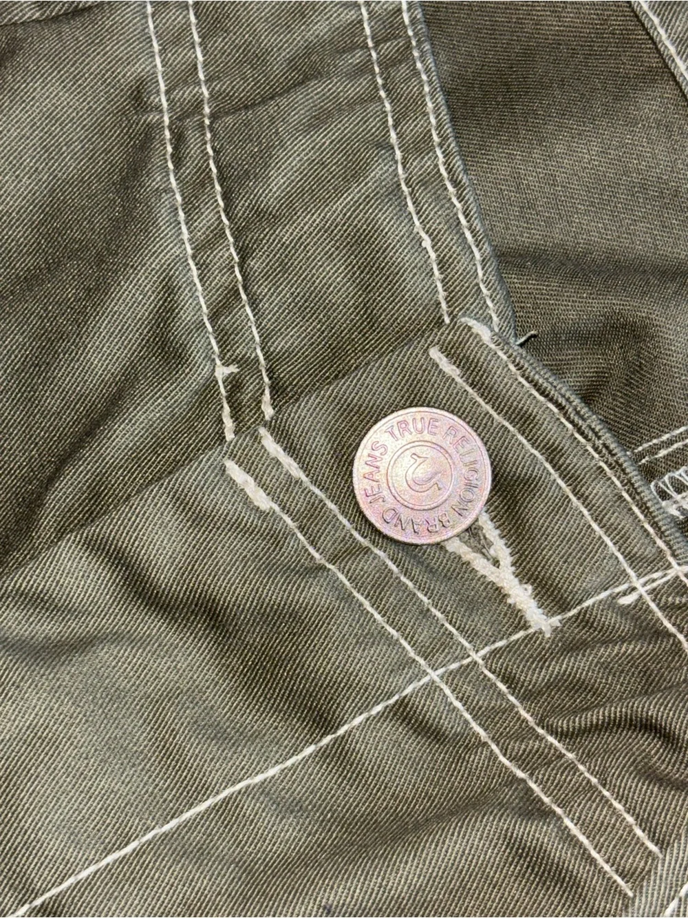 True Religion Olive Straight-Leg Cargo Pants